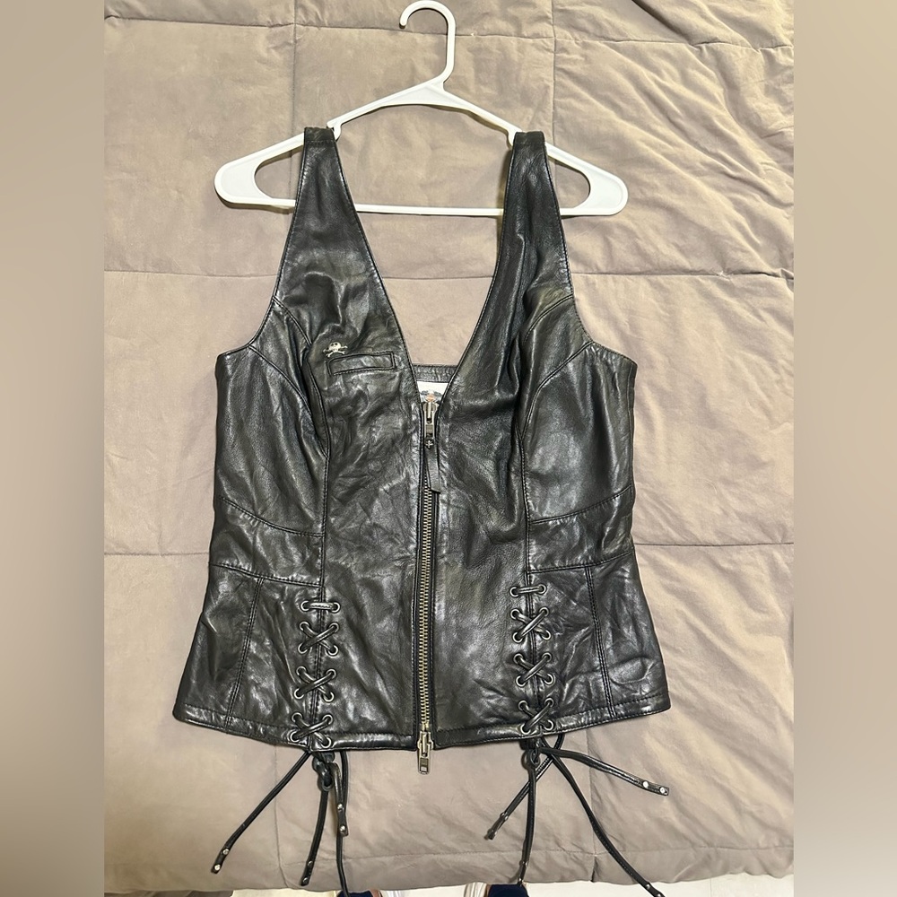 Harley Davidson vest leather size medium